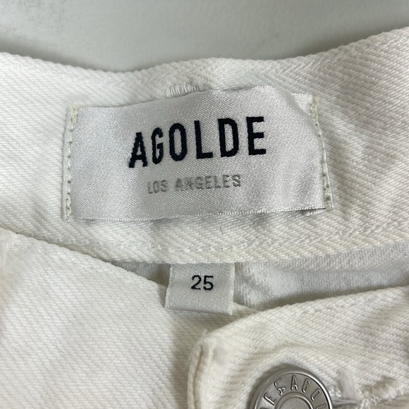 Agolde 90's Mid Rise Loose White Distressed Size 25 - Picture 5 of 15